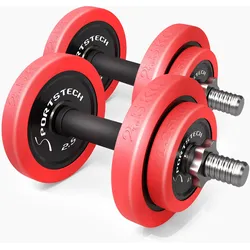 Sportstech Hantelset AH300, 30kg, Kurzhanteln und Langhanteln, mit Sicherheitsverschluss, 2in1, für Muskelaufbau, vielseitig