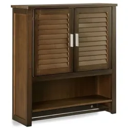 Relaxdays Hängeschrank dunkelbraun LAMELL Dunkelbraun,Silber