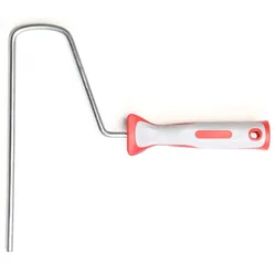 Farbwalzenbügel 18cm, Edelstahl mit 2K-Griff in rot-grau