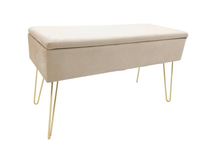 Hockerbank Scarlett Creme H: 42 cm mit Stauraum