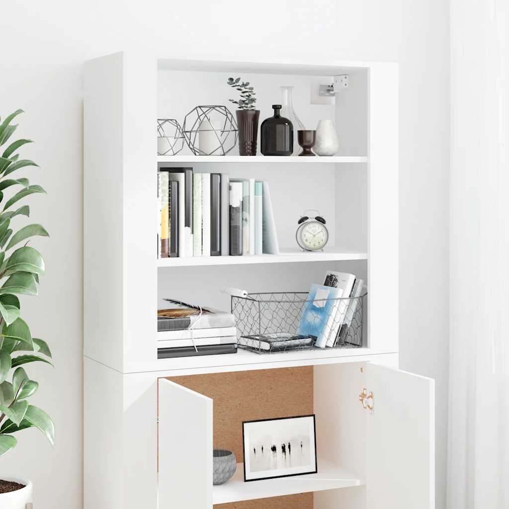 vidaXL Buffet haut Blanc Bois d'ingénierie