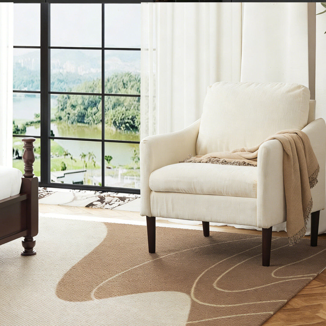 George Oliver Upholstered Armchair Beige 70.6cm H X 76.9cm W X 71.8cm D