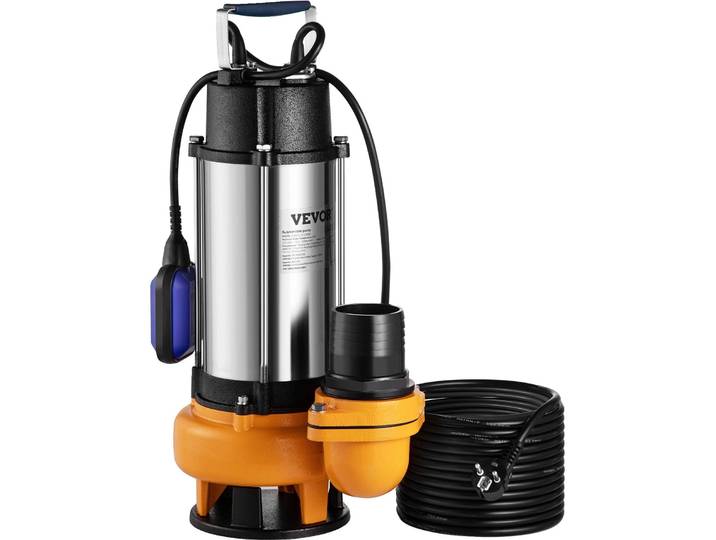 VEVOR Pompe à eau submersible pour eaux usées 6000L/h incl. interrupteur à flotteur 2200W