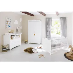 Pinolino, Komplett-Babyzimmer, Florentina (Babybett, Kinderkleiderschrank, Wickelkommode)