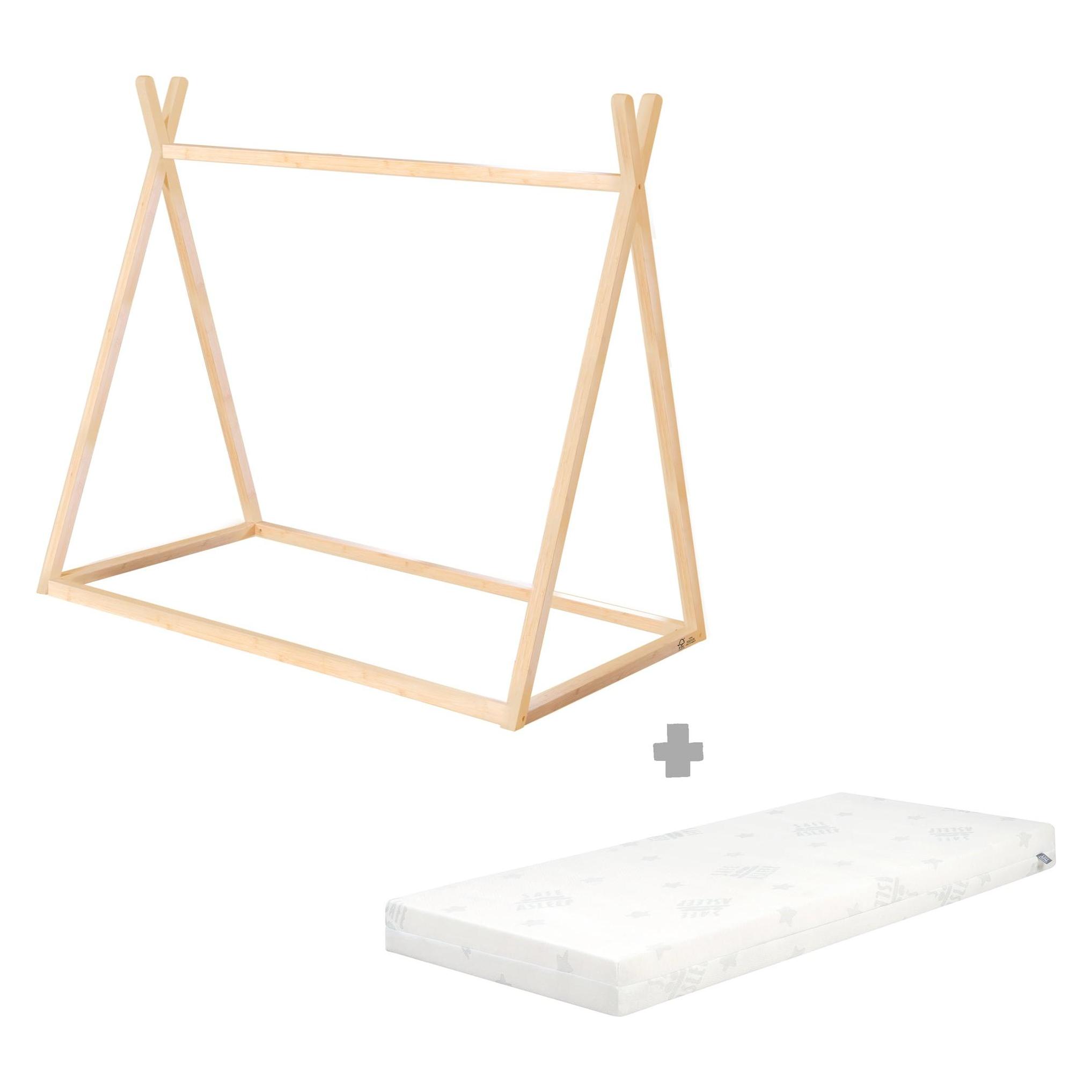 Roba Nachhaltige Tipilounge, Tipibett 'Montessori' Bambus (80 x 146 cm) (1062860BB)