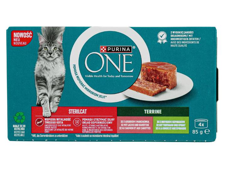 Purina ONE Katzen Terrine Sterilcat Lachs & Truthahn 4x85g