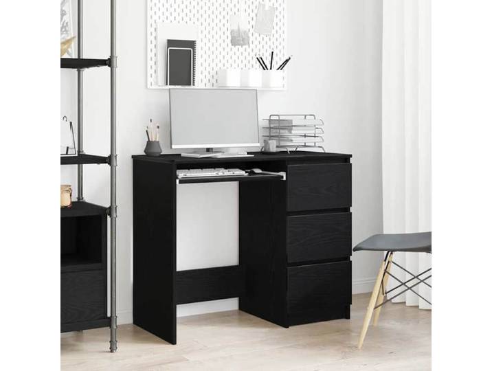 Bureau chêne - Bois d'ingénierie - Noir - Haute Qualité Française - Produit de Qualité Supérieure - Pour Bureau