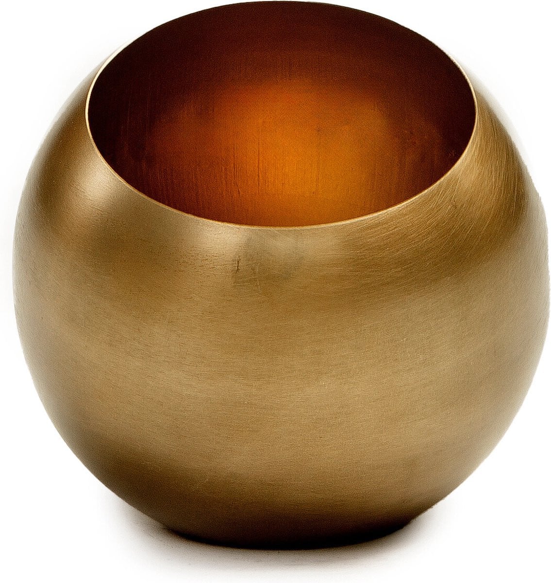 STILL Theelichthouder Egg Bol IJzer Warm Goud 15 x 15 cm