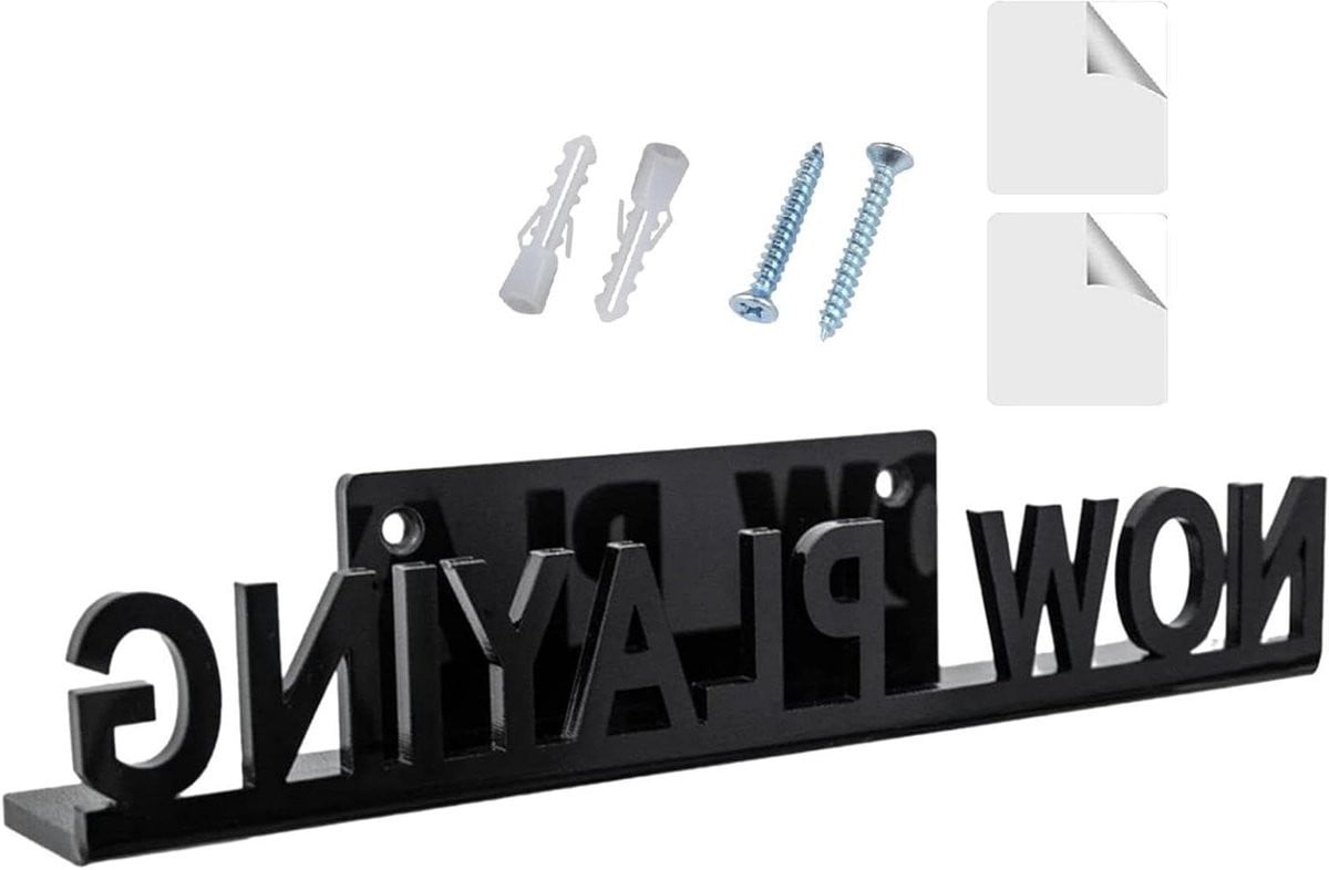 Acryl Platenplank Vinyl Houder voor Muziekcollectie met PLAYING Lettertype