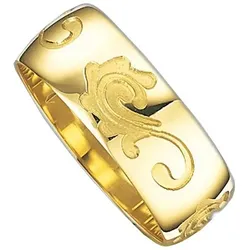 Trauring FIRETTI "Schmuck Geschenk Gold 375 Hochzeit Ehering Trauring "LIEBE" Gr. 21, gold (gelbgoldfarben), Fingerringe, Damen, 21, Gelbgold 375, 7mm, Trauring, Made in Germany