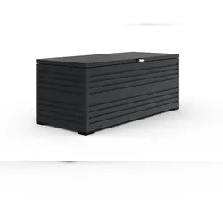 Weide Gartenbox | 100% Aluminium | Aufbewahrungsbox 590 L | Outdoor Box mit Deckel | 130 x 74 x 62 cm