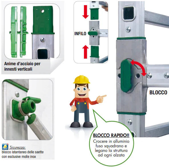 Facal LDG6/6CIT Trabattello in alluminio Doge65 Altezza 7,7 m