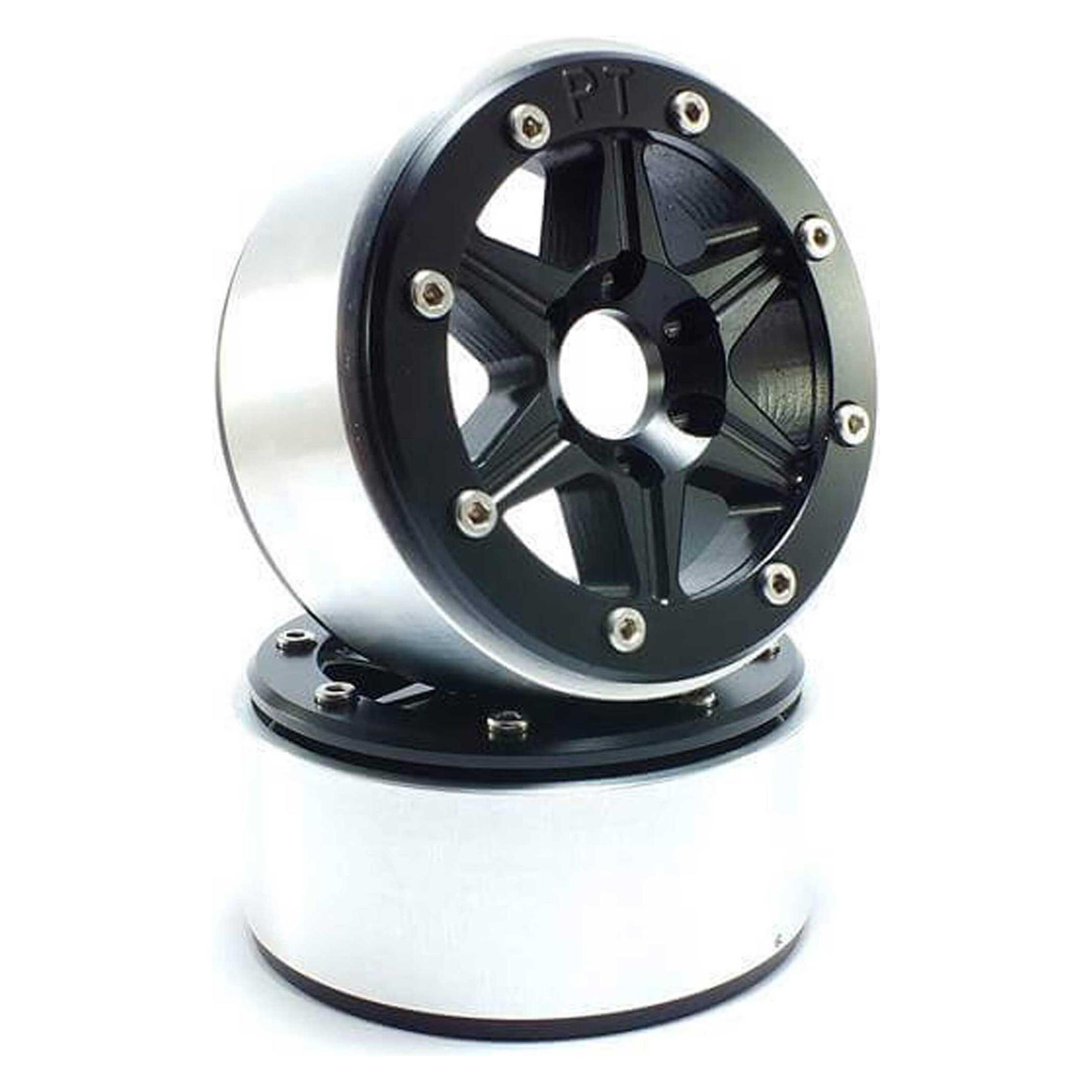 Metsafil beadlock wheels sixstar schwarz/schwarz 1.9 (2 st.) ohne radnabe (MT5010BB)