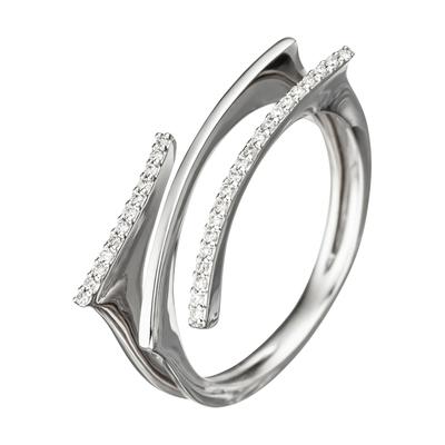Diamantring JOBO Gr. 56, weiß (weißgold 585), Fingerringe, Damen, 56, SI = kleine Einschlüsse, Diamanten Weißgold 585, Diamanten, Weißgold 585, Diamantring, 585 Weißgold mit 33 Diamanten