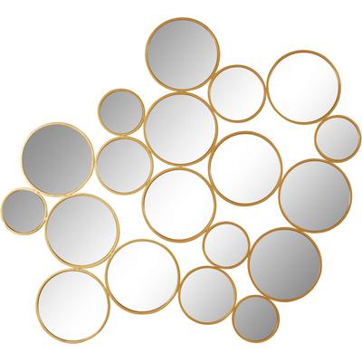 Dekospiegel OTTO HOME "Malisa, Wand Dekoration horizontal und vertikal hängbar, 3 Farben", gold (goldfarben), B:121cm H:110cm T:2cm, Metall, Spiegel, großer Wandspiegel mit 19 Elementen, 121x110cm, aus Metall