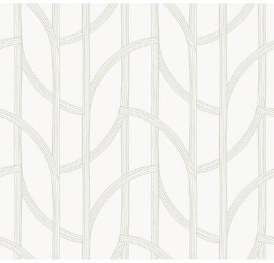 A-Street Prints Salvo Light Green Curved Contours Wallpaper