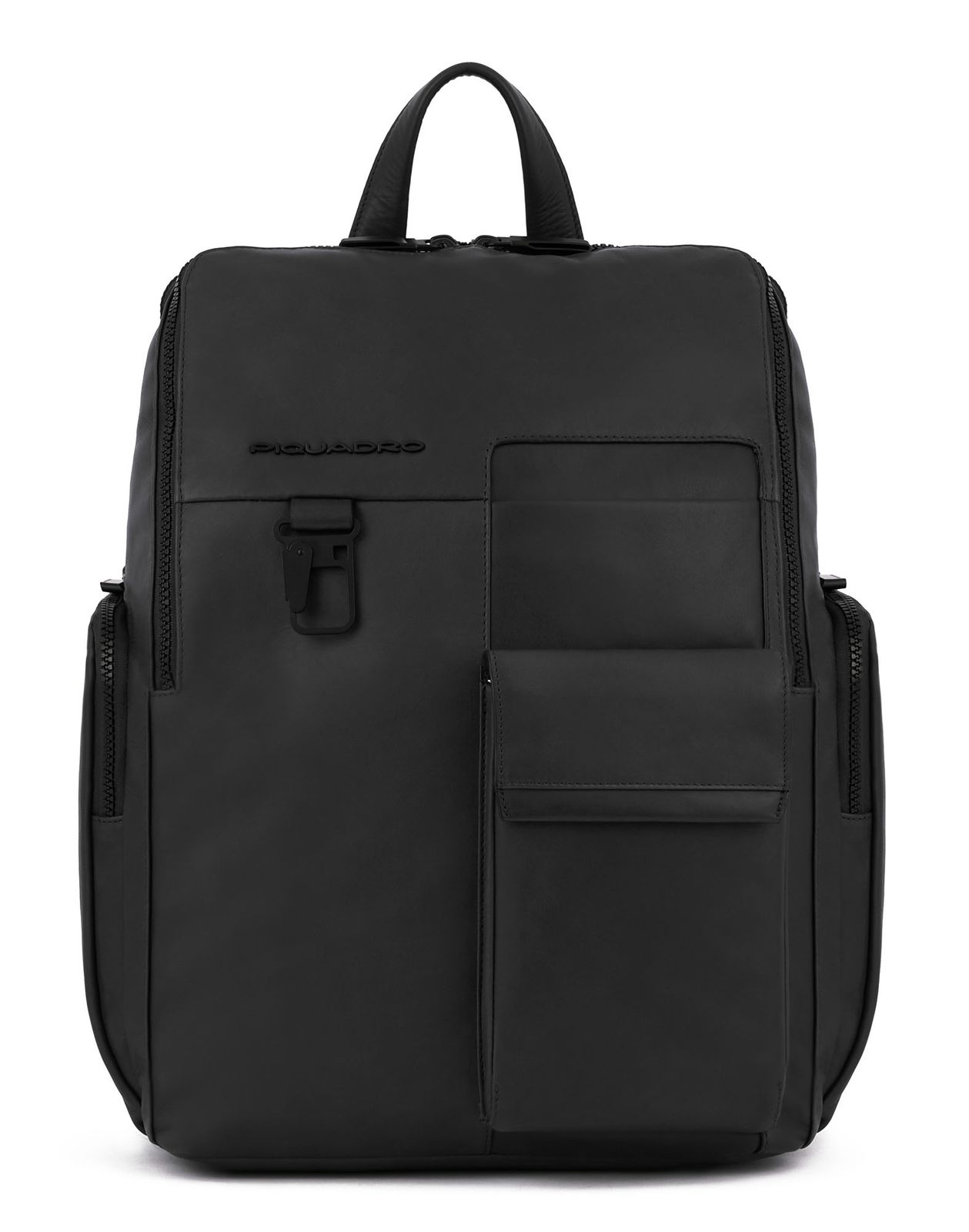 Piquadro Rucksack aus Leder in Schwarz