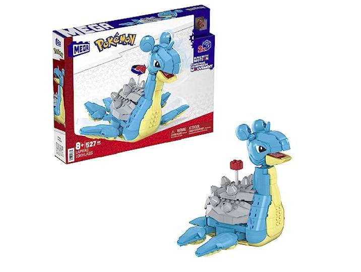MEGA Pokémon Actiefiguur, bouwspeelgoed voor kinderen, Lapras met 527 onderdelen en beweging, bouwen en bewegen, 18 cm groot HKT26