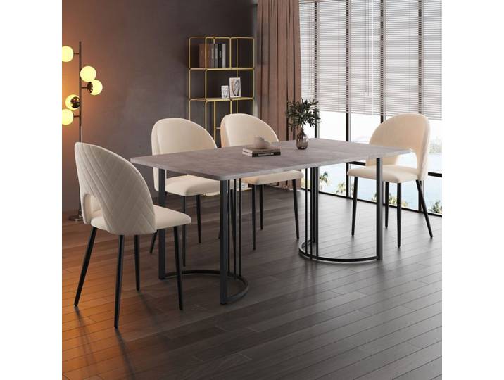 Nouvelle table de salle à manger Premium sense 140 x 80cm （1-St）， Table à manger de cuisine moderne table à manger rectangulaire