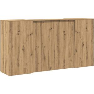 vidaXL Empfangstheke 3324222, artisan eiche, gerade, Holz, (B/H/T) 200 x 103,5 x 50 cm, mit Stauraum
