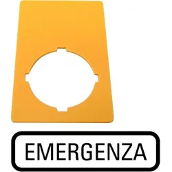 Eaton 216474 Schild, NOT-AUS, gelb, H x B = 50 x 33 mm, EMERGENZA M22-XZK-I99  - 10 Stück