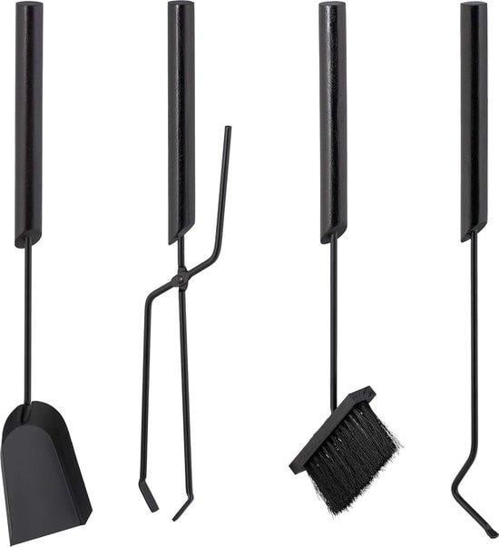 Famanu Modern set voor open haard, roestvrijstalen accessoires met standaard – Openhaardbestek