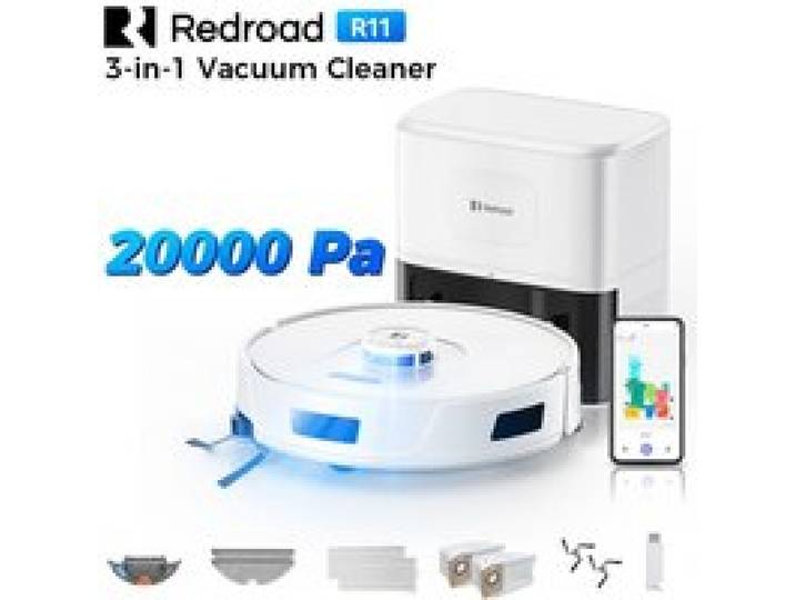 Redroad Robot aspirateur et laveur R11 20000 Pa vidage automatique navigation LiDAR cartographie multi-étages