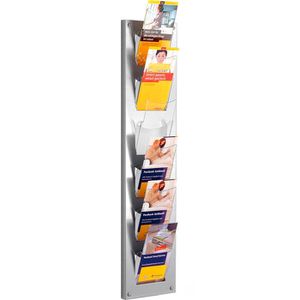 Kerkmann Prospekthalter 6395, NovaX, alusilber, Wandprospekthalter, Metall, Acryl, 6 x DIN lang