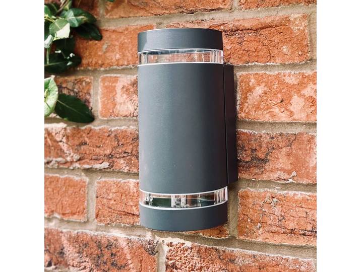 LUTEC Aussenwandleuchte FOCUS ROUND, dimmbar, alu / grau / zink, Aluminium, Modern, Wandleuchte außen