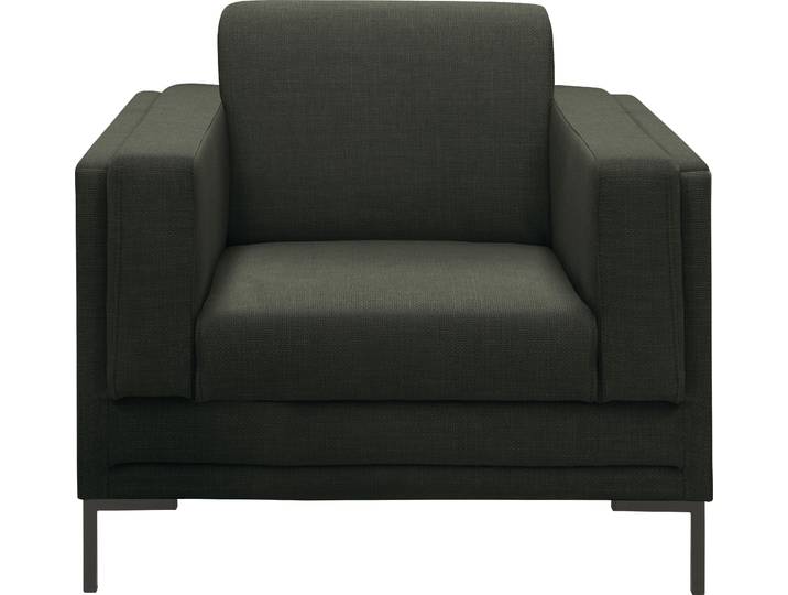 Sessel LOOKS VII , grün (dunkelgrün), B:97cm H:82cm T:90cm, 100% Polyester, LOOKS BY WOLFGANG JOOP, Sessel, Sessel, klare Linien, edles Design