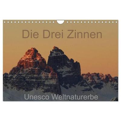 Die Drei Zinnen - Unesco Weltnaturerbe (Wandkalender 2027 DIN A4 quer), CALVENDO Monatskalender
