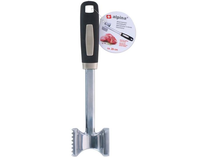 Alpina vleeshamer - metaal, 26 cm, zwart