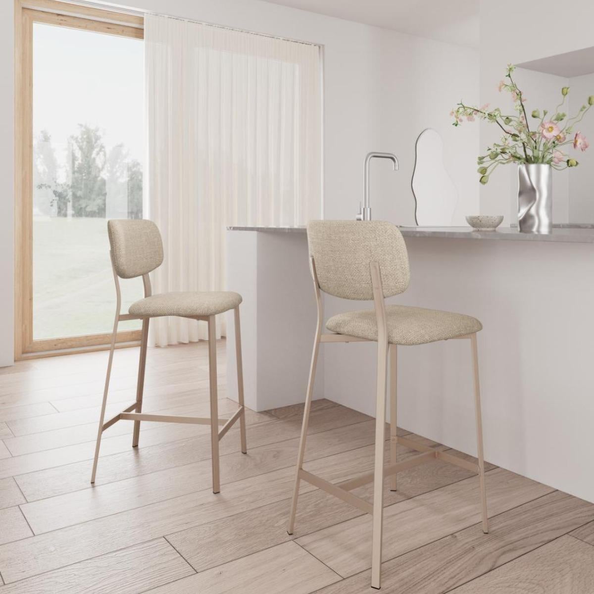 Giga Living Barstoel Bristol Basel Beige - Set van 2