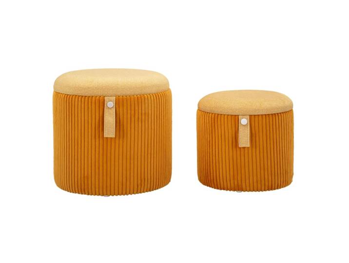 Pouf moutarde avec ensemble de récipients 2 pcs cm ø 38x38-32x28
