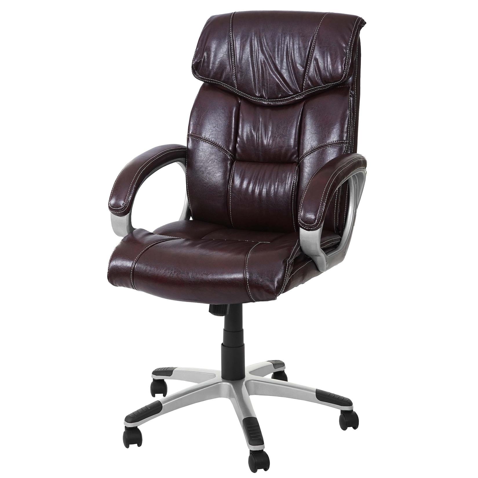 Bürostuhl MCW-A71, Chefsessel Drehstuhl, Kunstleder MVG-zertifiziert ~ bordeaux