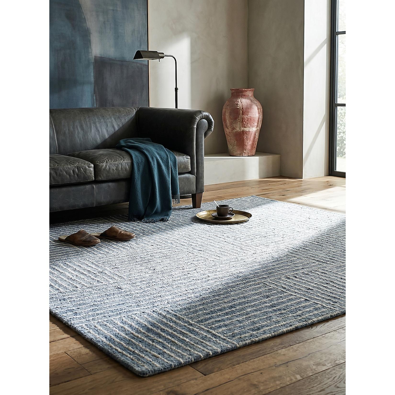 Wollteppich kariert Blau 160 x 230 cm - LEA Kadima Design
