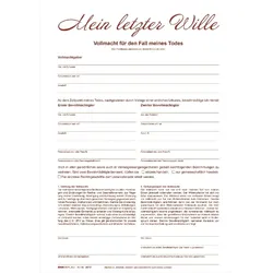 RNK Mappe 'Mein letzter Wille' A4 weinrot