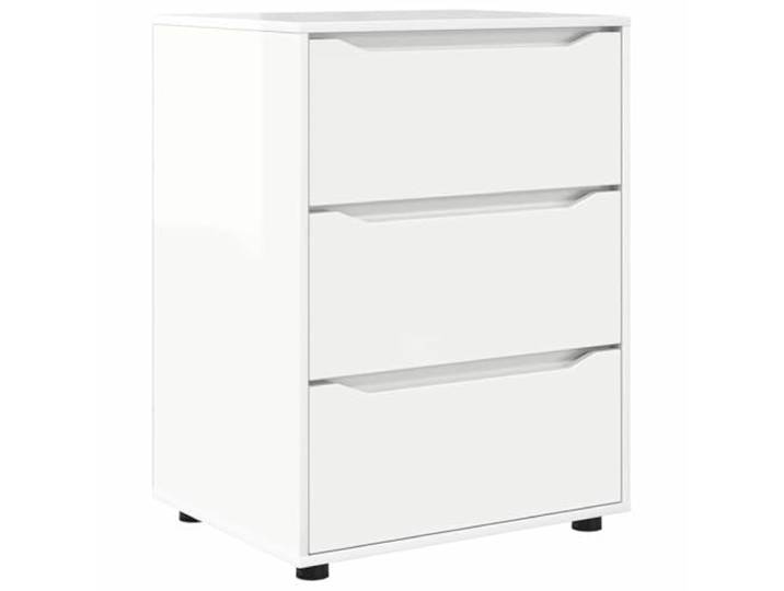 KUPTYERFG Aufbewahrungsschrank Hochglanz Weiß 60x48x81 cm Kommode Vielseitiges Beistellmöbel für Wohnzimmer und Schlafzimmer mit 3 geräumigen Schubladen und eleganter Ausstrahlung.