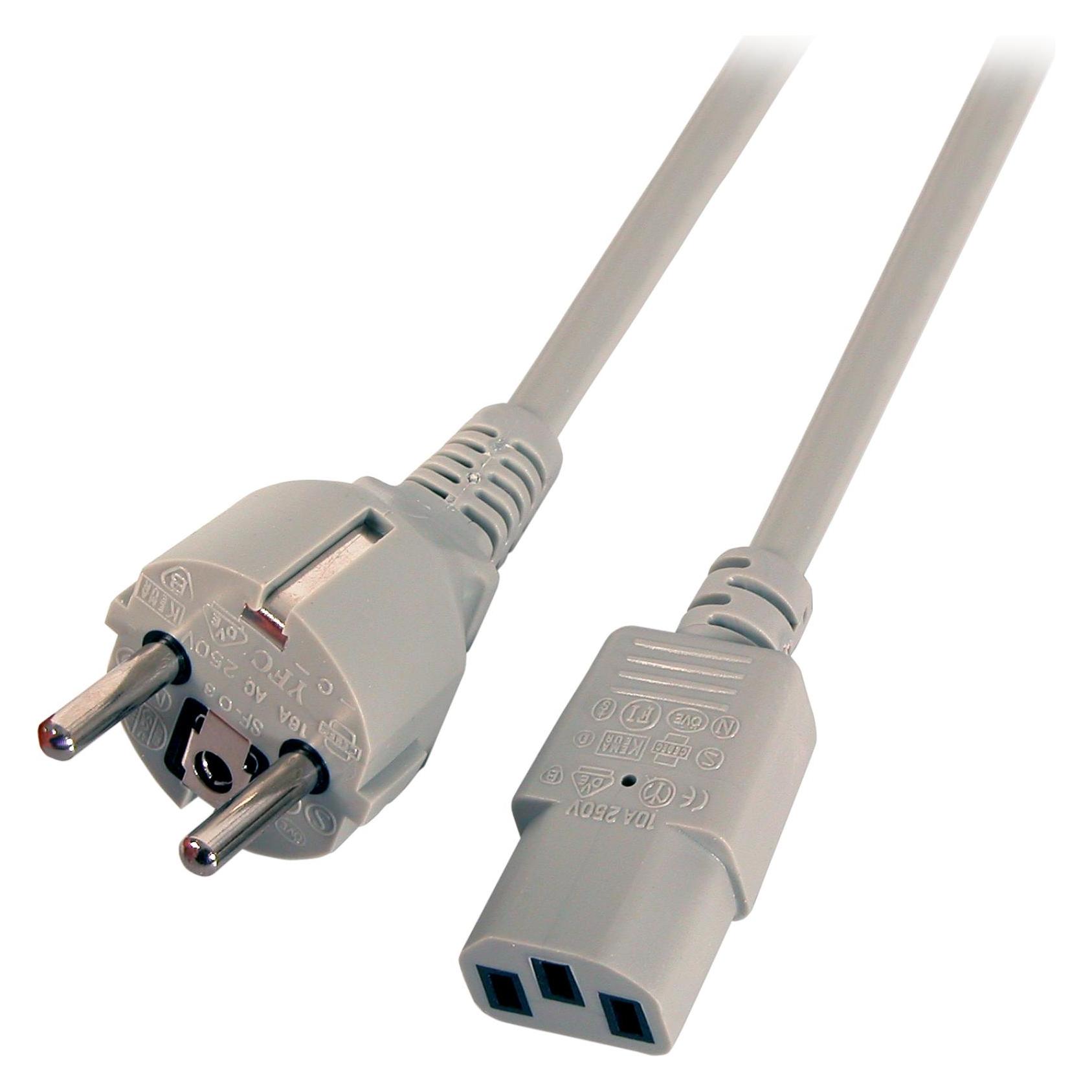 EFB Elektronik EFB Netzkabel Schutzkontakt 180°-C13 180° grau,3.0m,3x1.00mm (3 m) (EK508.3)