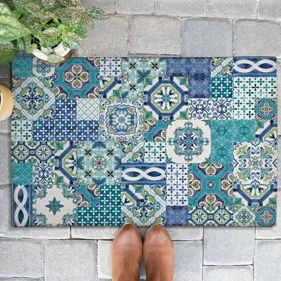 Laural Home Callisto Tiles Outdoor Door Mat