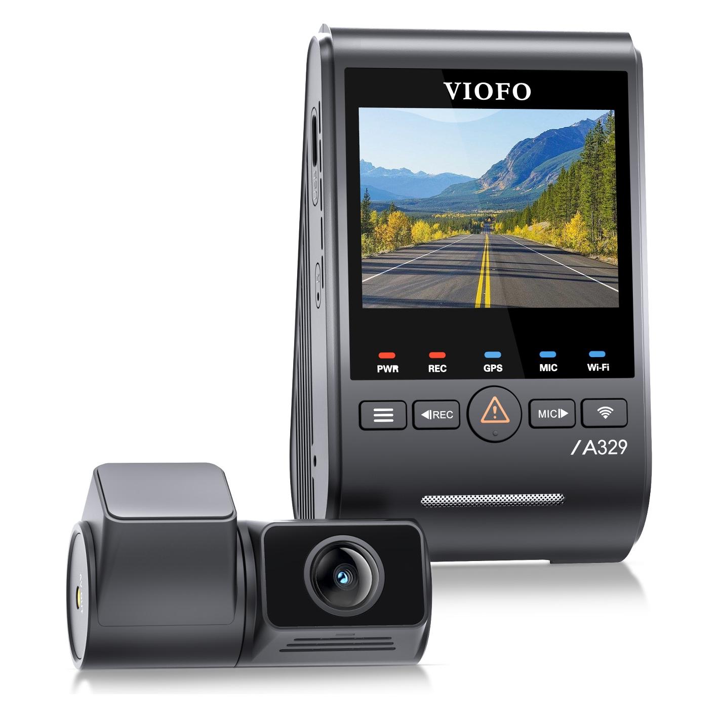 Viofo A329S 2CH (Bluetooth, Eingebautes Display, GPS-Empfänger, WLAN, 4K) (A329S 2CH)