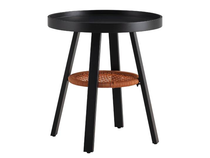 Bout de canapé Lousiko Ø 50cm Noir/Noir