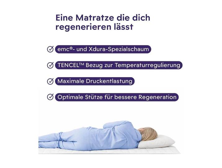 Naturmatratze TRÄUMELAND Wien, Naturfaser , weiss (weiß), B:80cm H:20cm L:200cm, Obermaterial: 100% Modal (TENCEL™), Matratzen, Naturmatratze