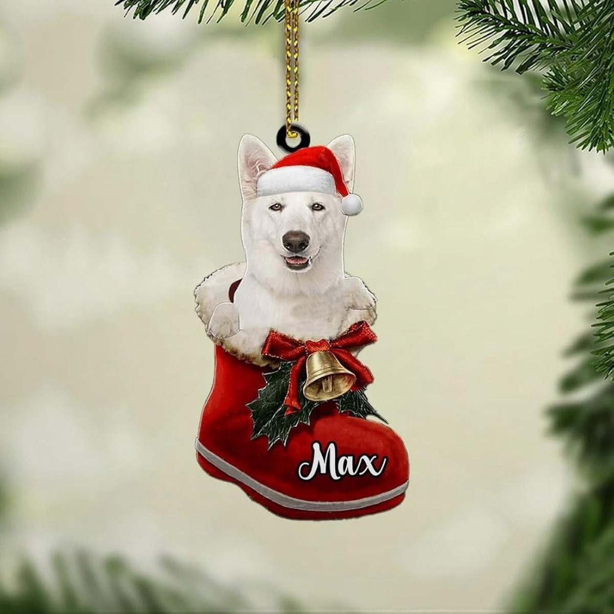 Wit Kerst Ornament Huisdier Decoratie met Ophangtouw