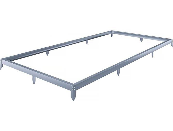 Embase en acier galvanisé pour serre jardin Basilic - 7,03 m² - Gris