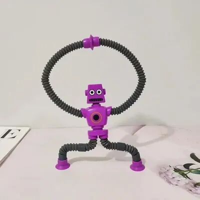 DynamicDeals Sensory Pop Tube Robot Suction Cup Toy For Kids Stress Relief And Creative Play purple