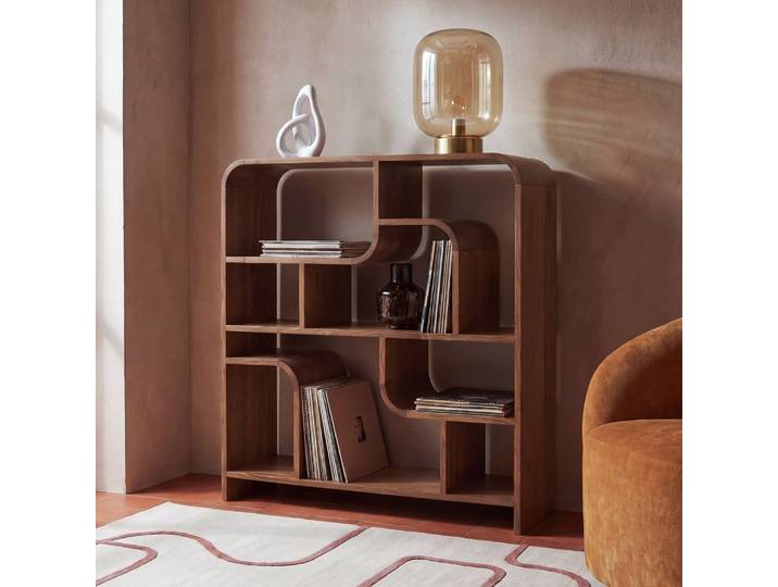 Niedriges Regal aus massivem Akazienholz, L 120 cm