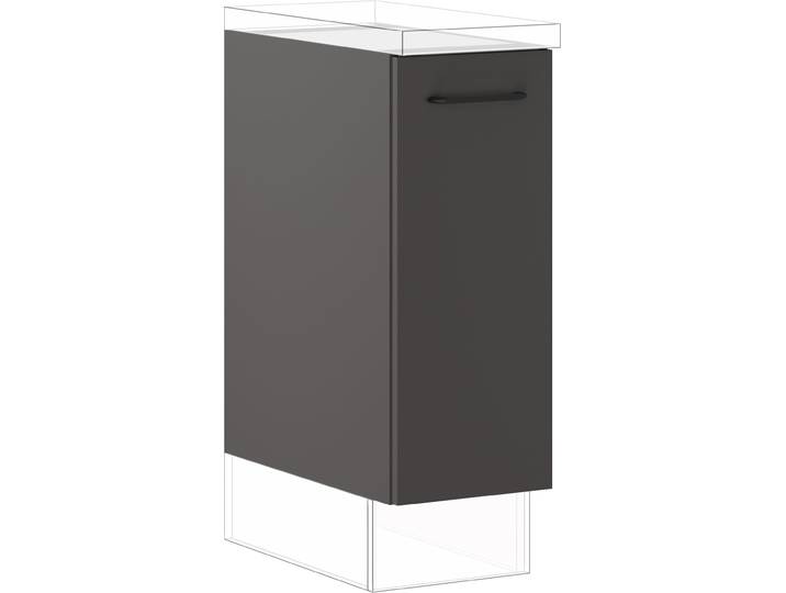 Auszugsunterschrank IMPULS KÜCHEN Tirana , Höhe: 72,3 cm , grau (grafit), B:30cm H:72,3cm T:57,6cm, Dekorfolie, Holzwerkstoff, Schränke, Auszugsunterschrank, vormontiert, mit Tasche für Baguettes, mit Korbeinsatz