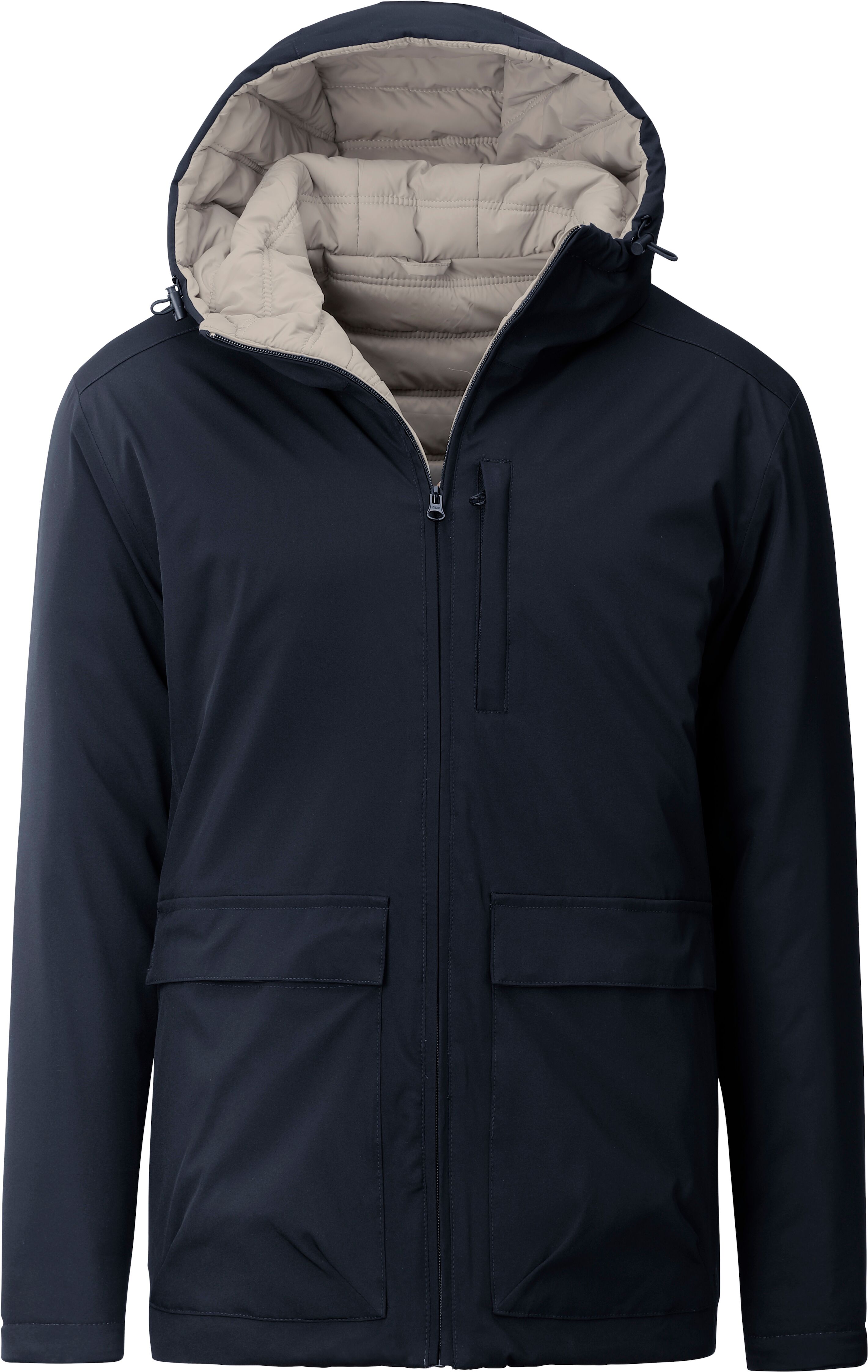 Funktionsjacke LPO "Fenno III", Herren, Gr. L, blau (graystone), Web, 100% Polyester, regular fit hüftbedeckend, Jacken Funktionsjacke, Wendejacke graystone L