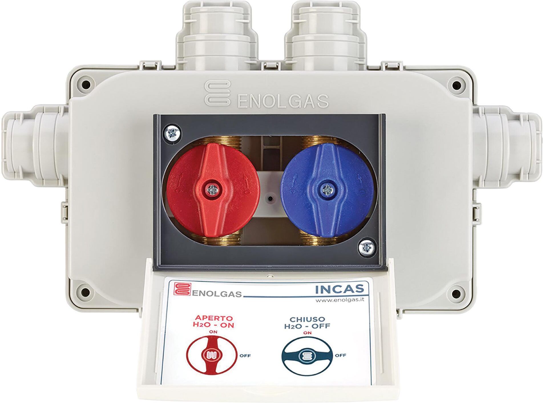 Enolgas KIT VALVOLA INCASSO ACQUA  ATTACCO MASCHIO 3/4'' PLACCA RIVESTIMENTO BIANCA